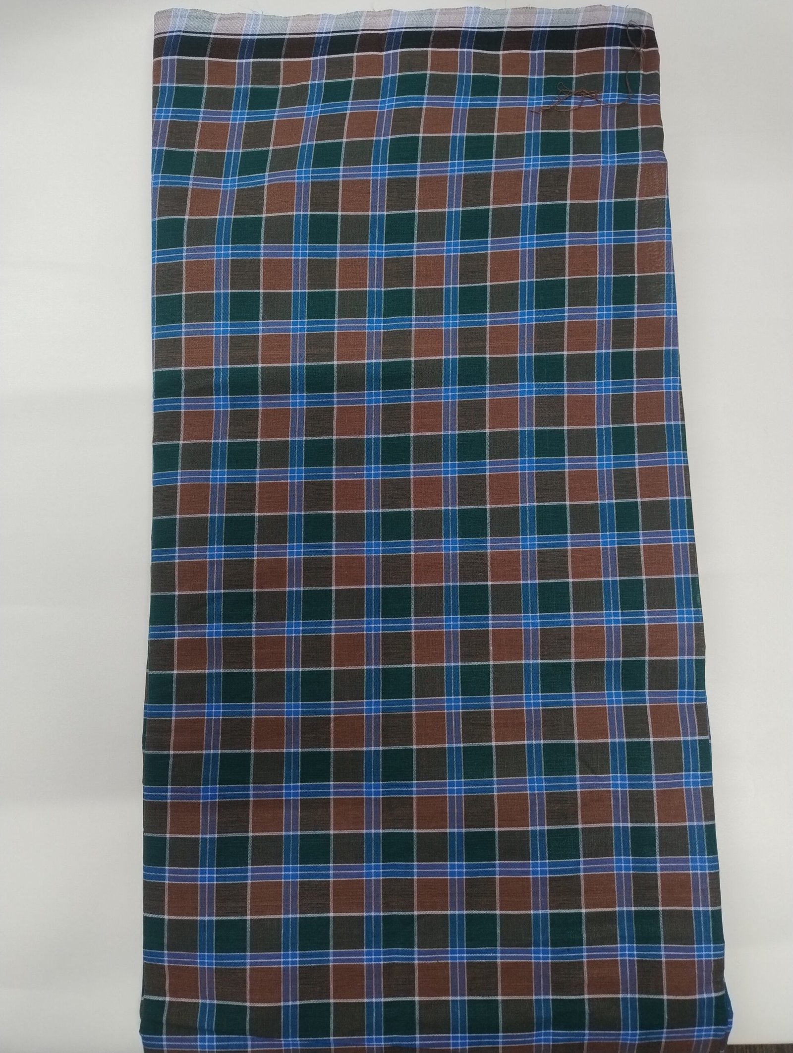 ALS Colour Fancy Cotton Lungi for Men Soft Powerloom Checked Green Brown Blue Daily Wear Lungi - Image 3