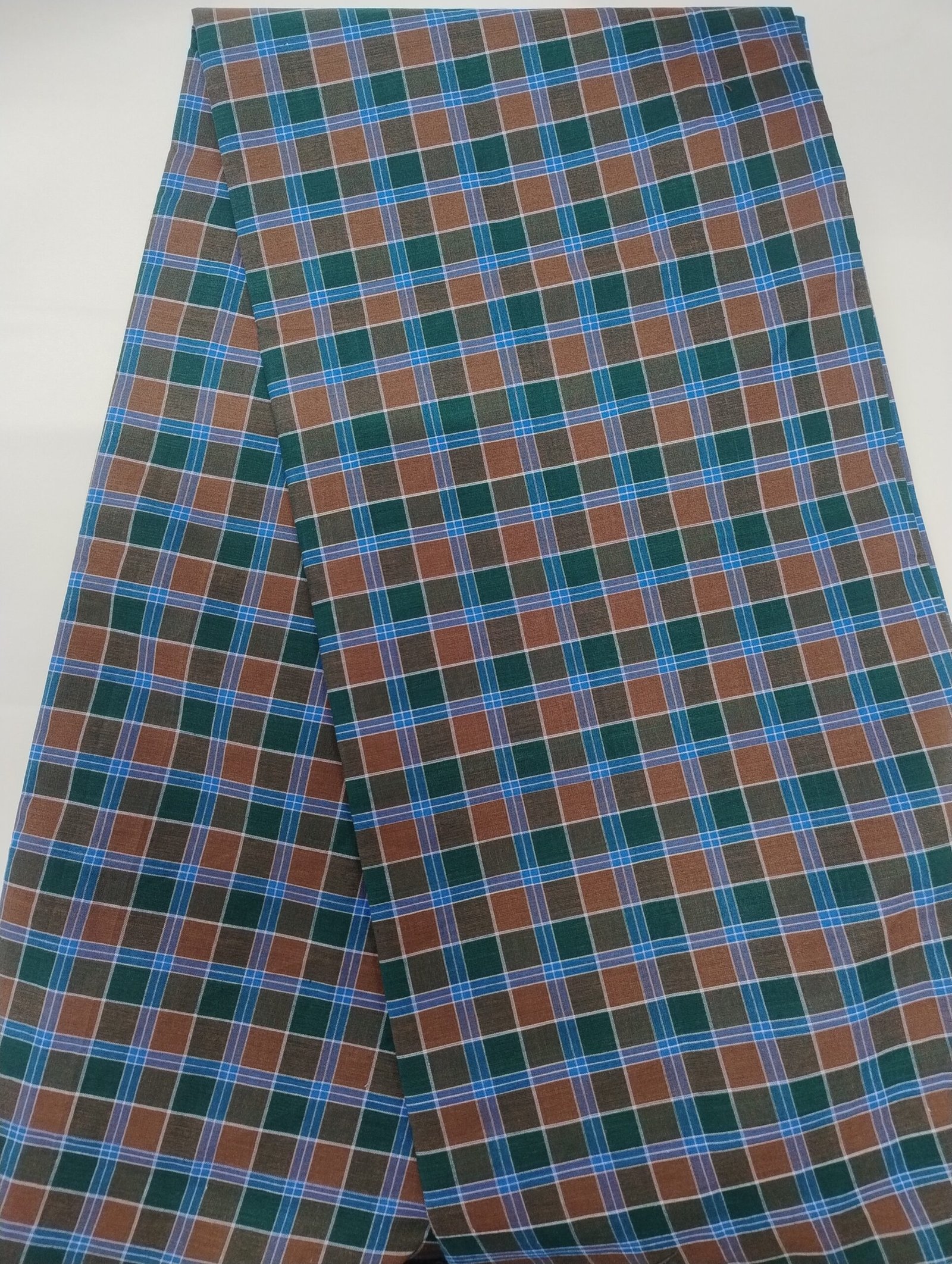 ALS Colour Fancy Cotton Lungi for Men Soft Powerloom Checked Green Brown Blue Daily Wear Lungi