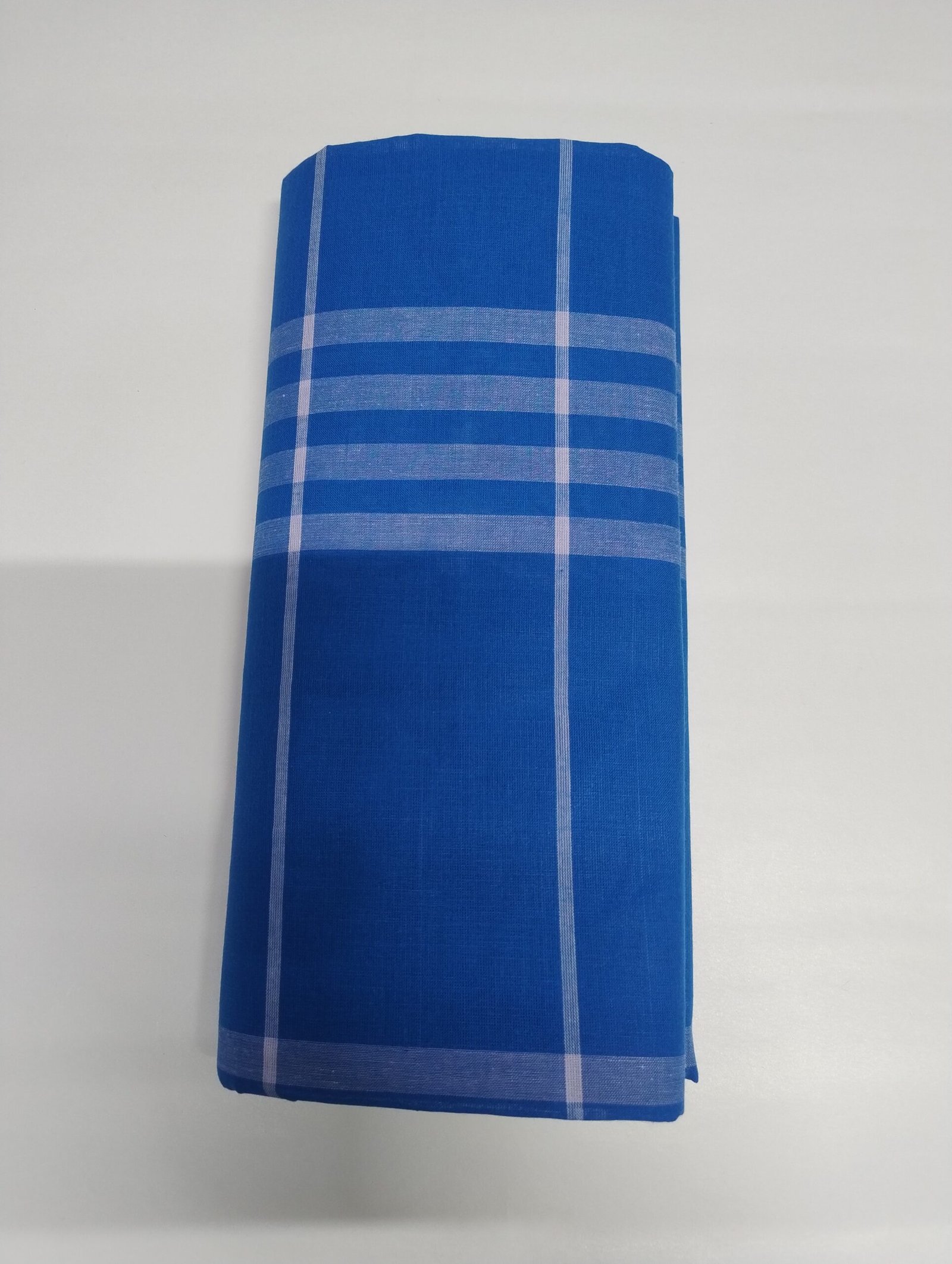ALS Colour Fancy Cotton Lungi for Men Soft Blue Checked Sandal Powerloom Lungi - Image 2
